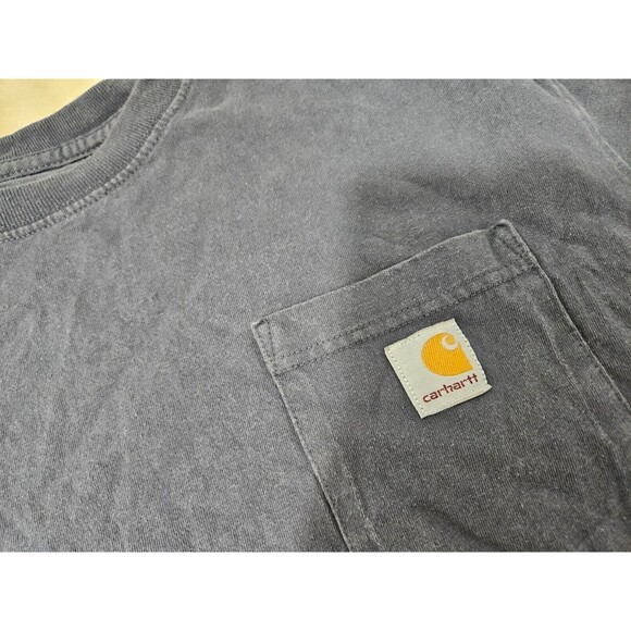 Carhartt Men's Pocket T-Shirt Crew Neck Short Sleeve Original Fit Gray Size XL - Picture 3 of 8